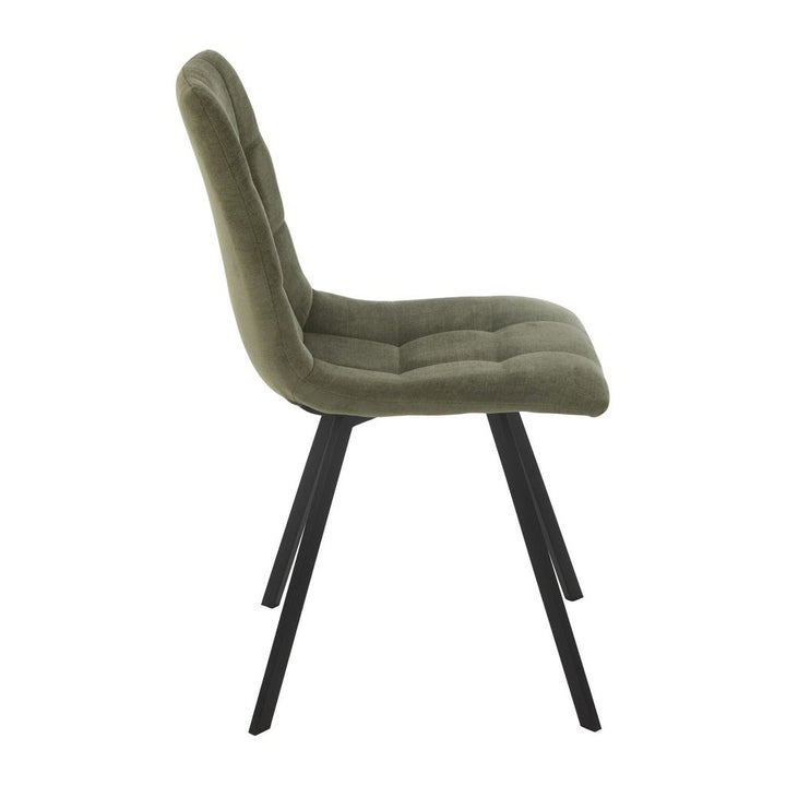 Chaise de salle à manger Clark en métal/polyester vert | Designix -     - https://designix.fr