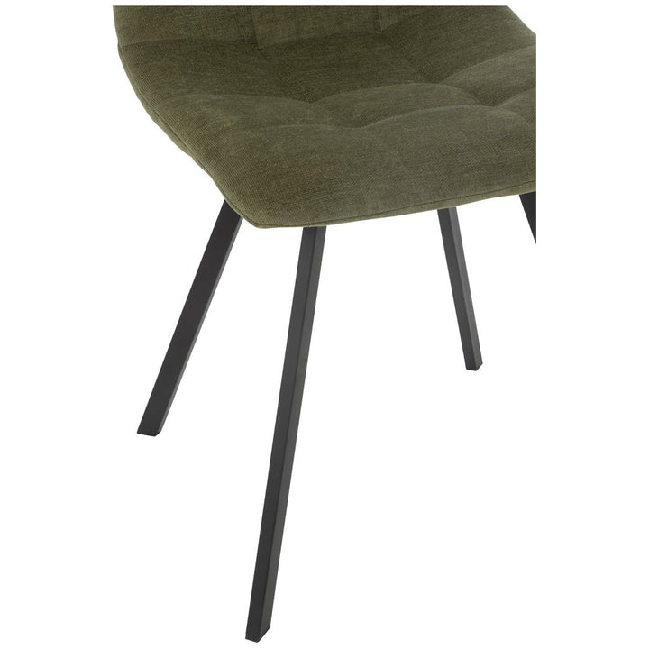 Chaise de salle à manger Clark en métal/polyester vert | Designix -     - https://designix.fr