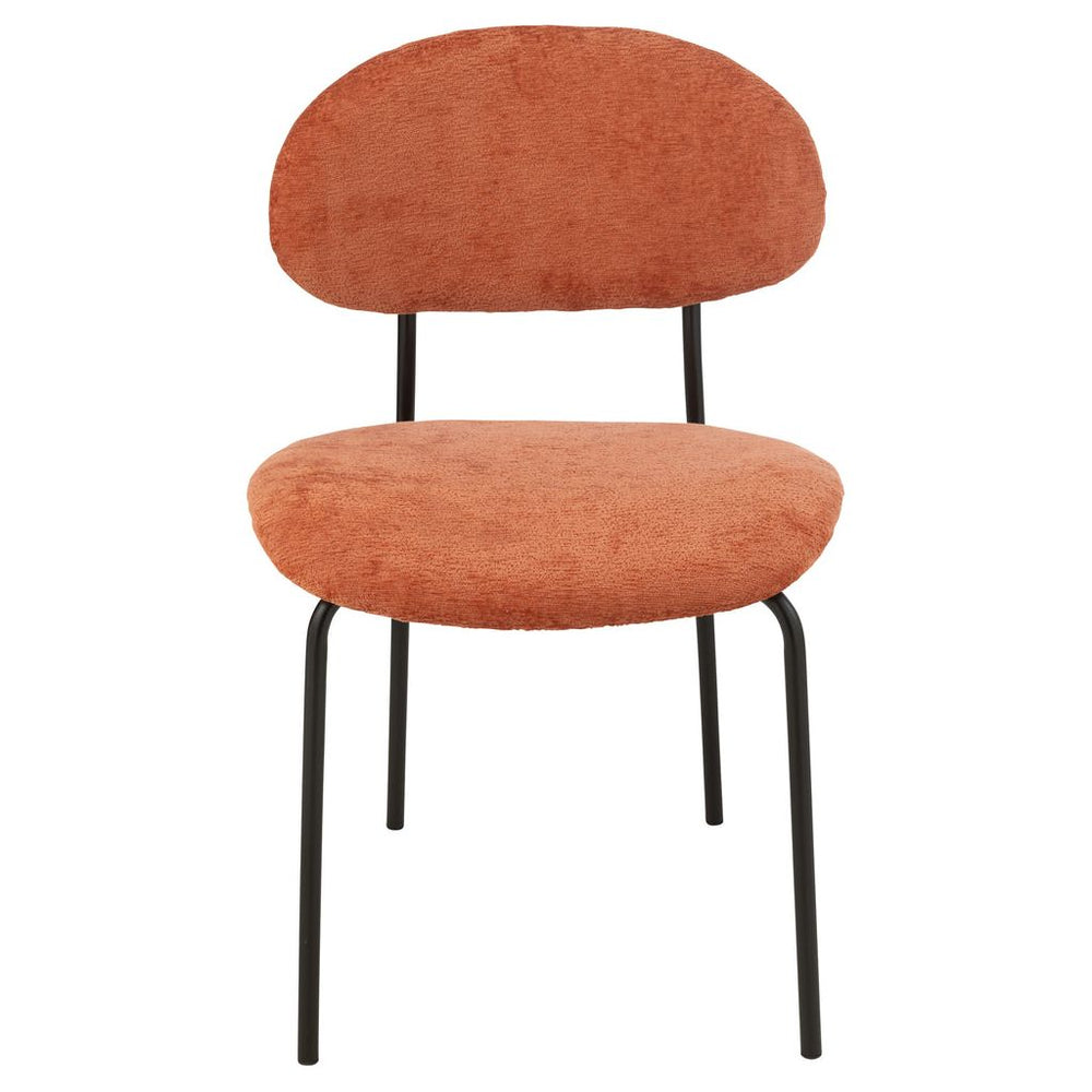 Chaise de salle à manger en textile/métal orange rouille | Designix -     - https://designix.fr