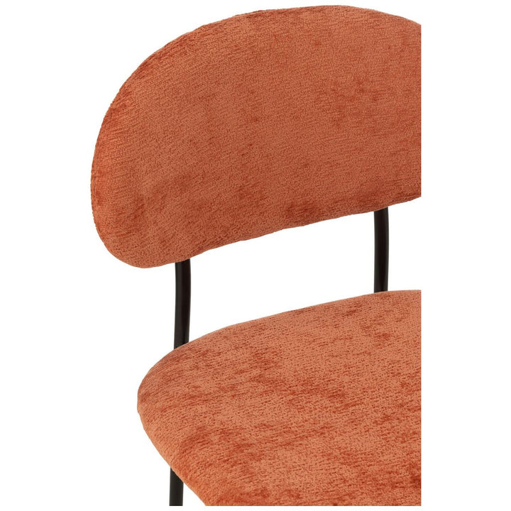 Chaise de salle à manger en textile/métal orange rouille | Designix -     - https://designix.fr