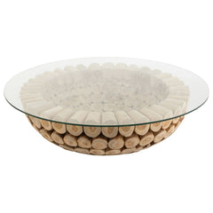 Disques Table Basse Teck Verre