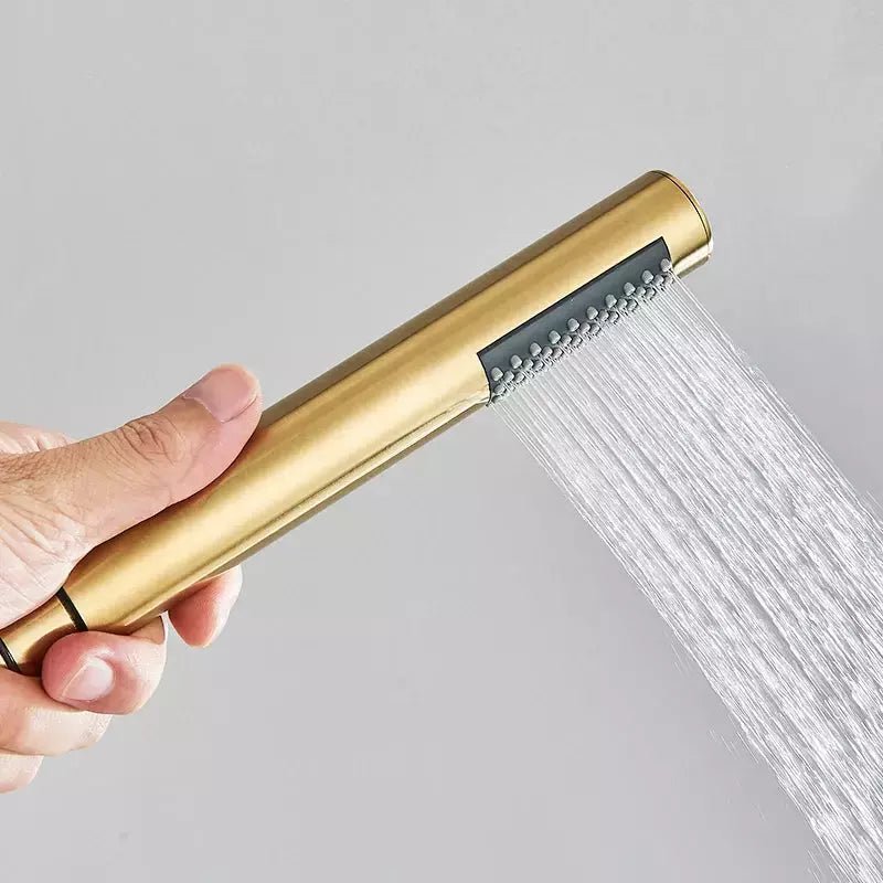 Douchette à Main Ronde en Or | Douceur Dorée - Designix Pommeau de Douche Or Brossé