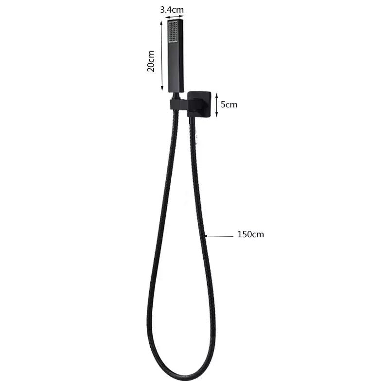 Douchette Rectangulaire Douche | HydroConfort - Designix Pommeau de Douche Chrome | Coudé