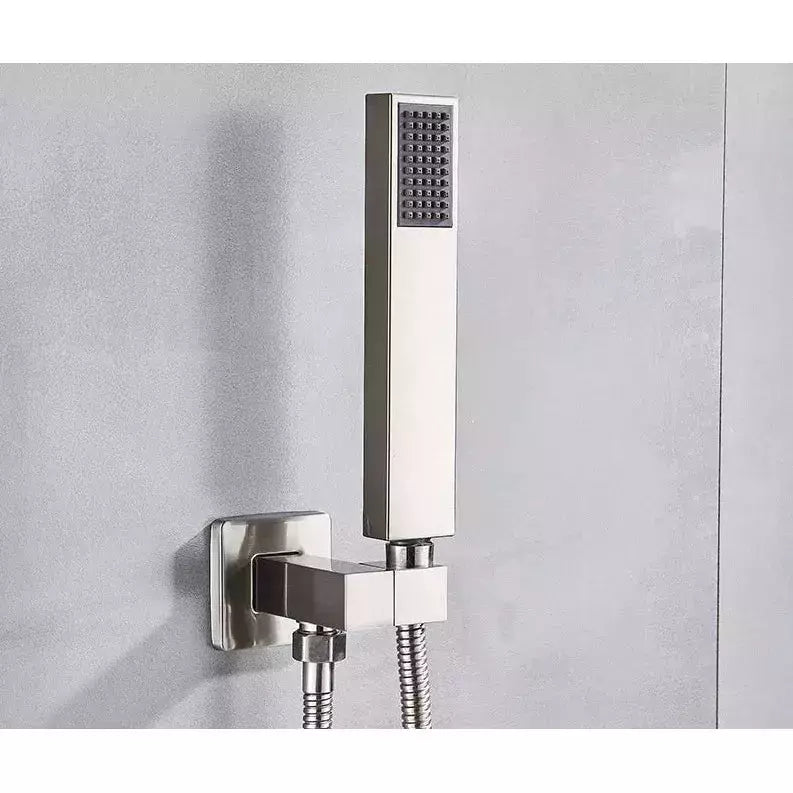 Douchette Rectangulaire Douche | HydroConfort - Designix Pommeau de Douche Chrome | Coudé