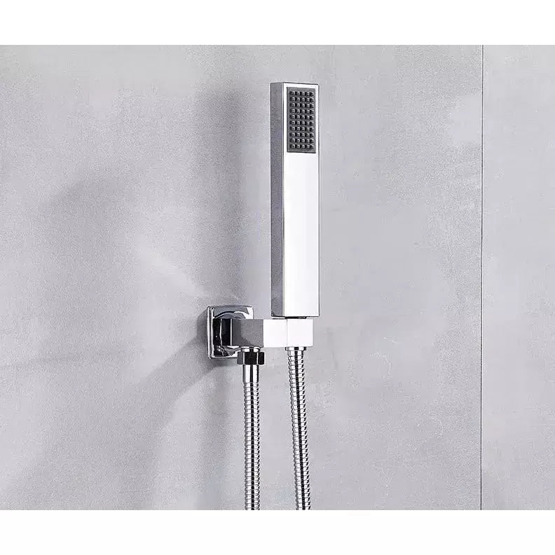 Douchette Rectangulaire Douche | HydroConfort - Designix Pommeau de Douche Chrome | Droit