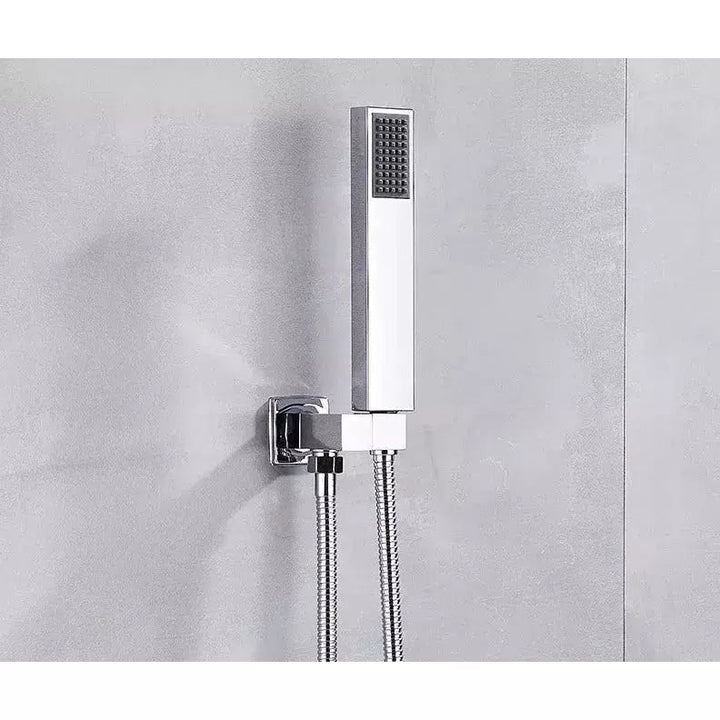 Douchette Rectangulaire Douche | HydroConfort - Designix Pommeau de Douche Chrome | Droit