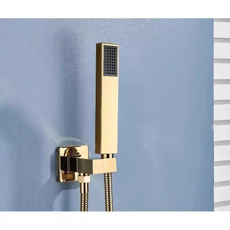 Douchette Rectangulaire Douche | HydroConfort - Designix Pommeau de Douche Or | Droit