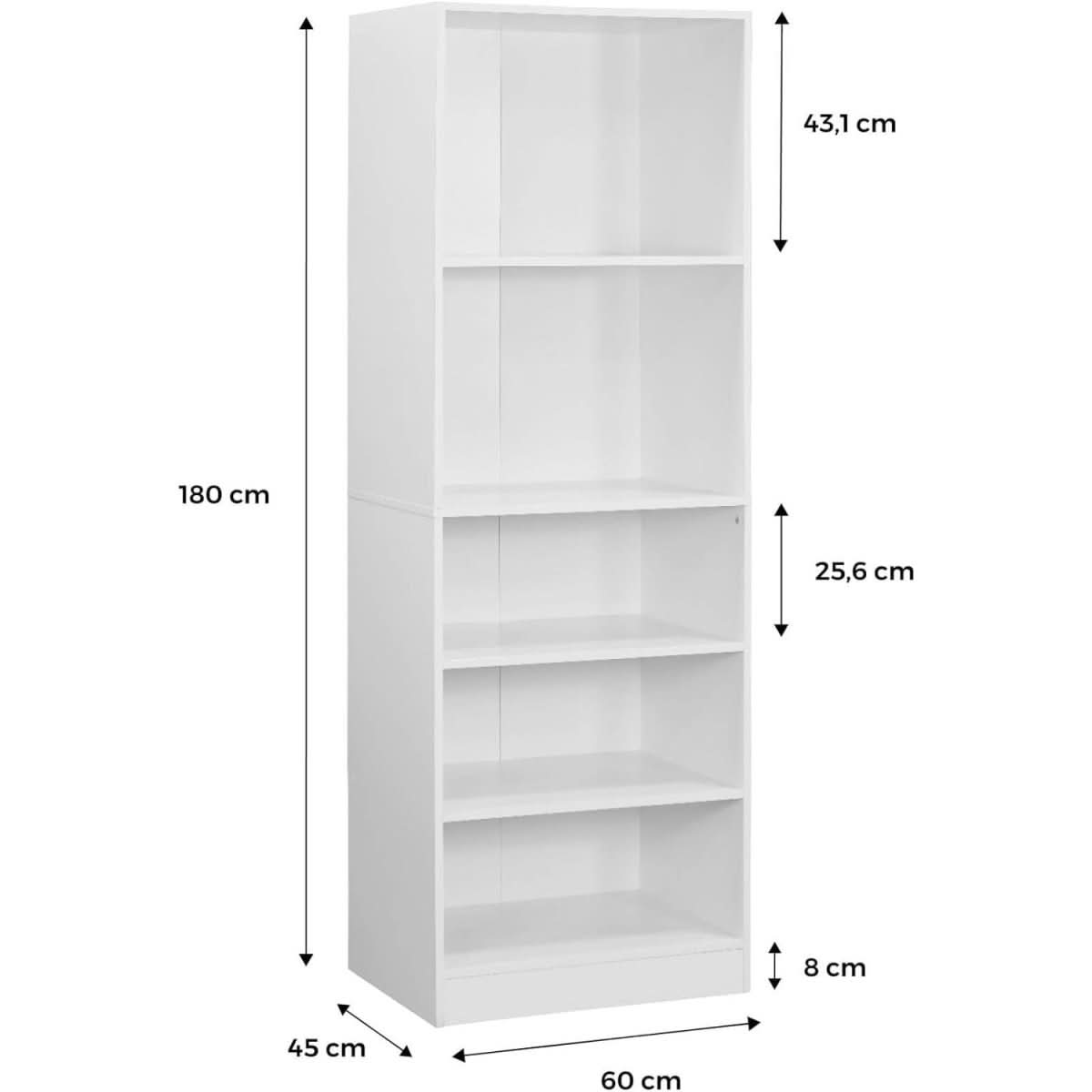 Dressing Modulable Blanc 5 Étagères | Havre - Designix Bibliothèque