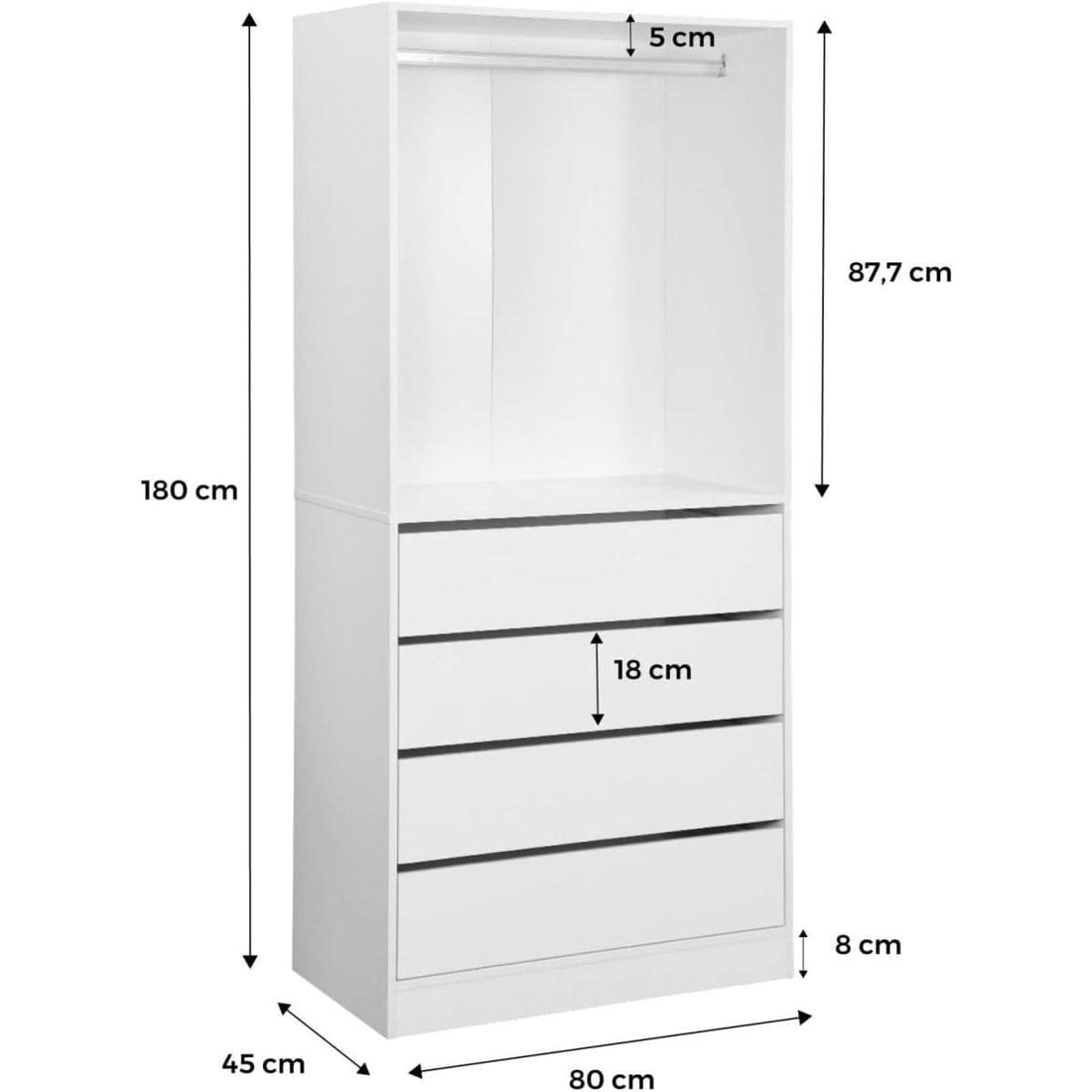 Dressing Modulable Blanc Tiroirs | Wisp