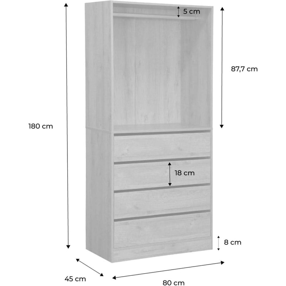 Dressing Modular Naturel Tiroirs | Halo - Designix Dressing