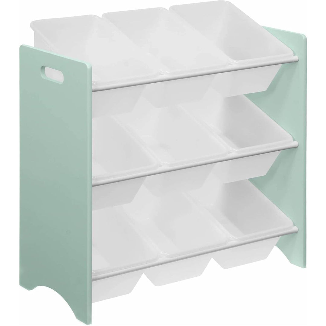 Alice'S Home - Meuble De Rangement Pour Enfant Avec 9 Casiers. Vert Céladon - Tobias - MDF Décor Bois Naturel. 64X29.5X60Cm | Designix - Amazon    - https://designix.fr/