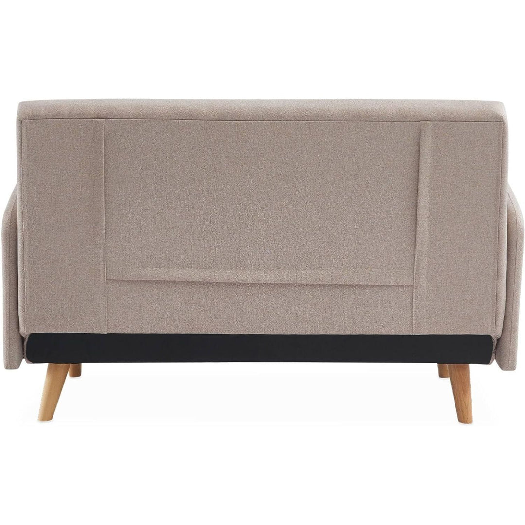 Alice'S Home - Canapé Convertible En Tissu - Panam - 2 Places Scandinave. Pieds Bois Clair. Beige. Banquette. Dossier Inclinable | Designix -     - https://designix.fr/