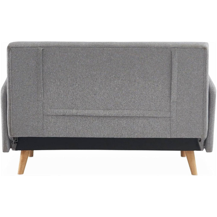 Alice'S Home - Canapé Convertible En Tissu - Panam - 2 Places Scandinave. Pieds Bois Clair. Gris Clair. Banquette. Dossier Inclinable | Designix -     - https://designix.fr/