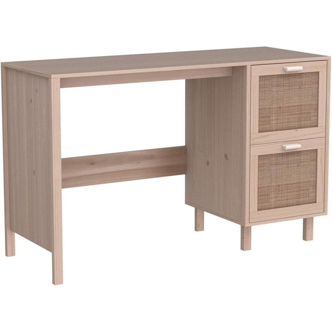 Alice'S Home - Bureau Décor Bois Et Cannage - Camargue - 120Cm. 2 Tiroirs | Designix - Amazon    - https://designix.fr/