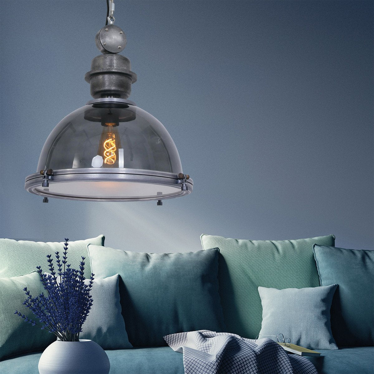 Suspension luminaire Bikkel argenté