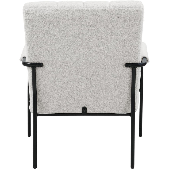 SVITA Kyle Fauteuil De Salon Rembourré, Avec Accoudoirs, Housse En Tissu Peluche, Confortable, Moderne, Vintage, Pour Salon, Bureau - Blanc | Designix -     - https://designix.fr/