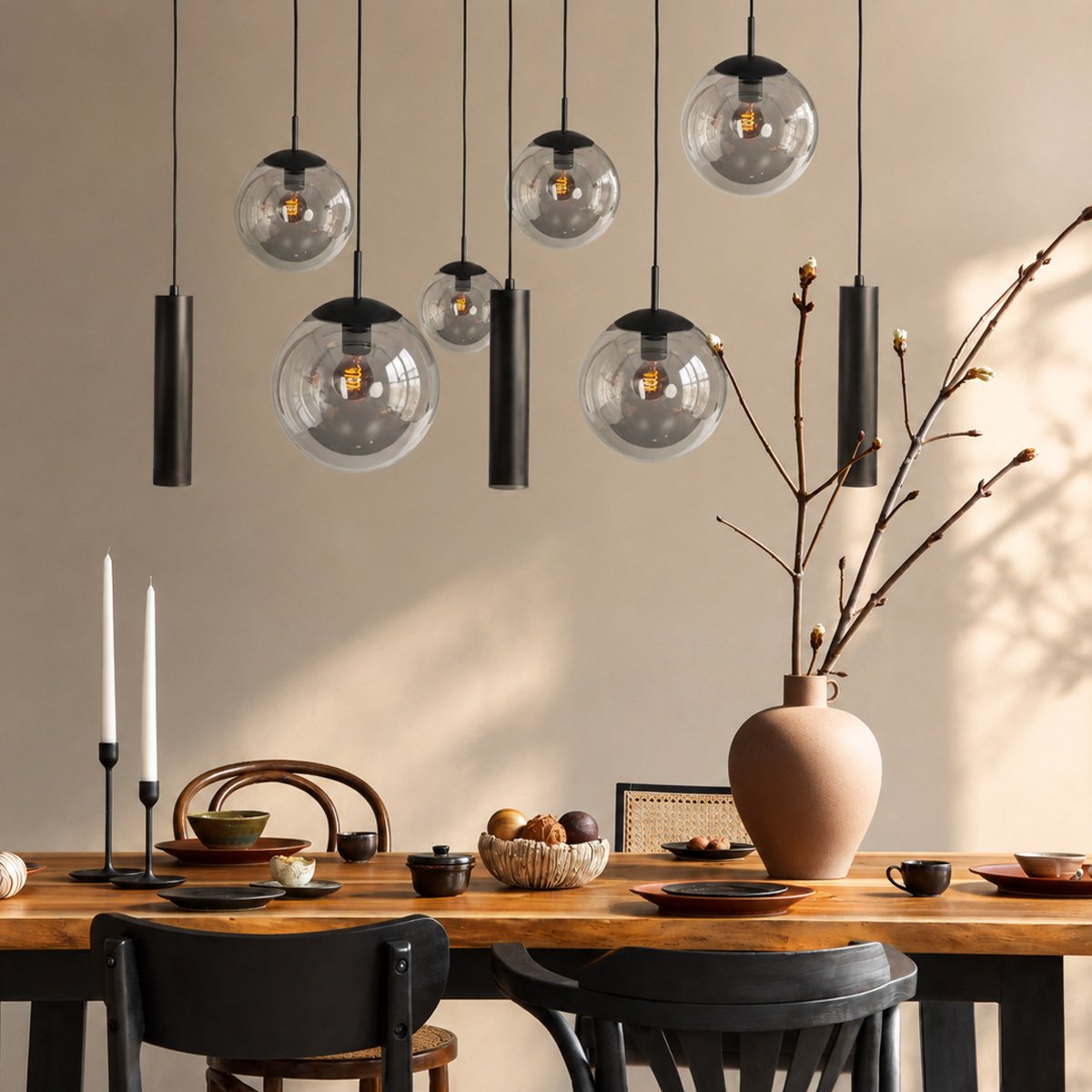 Suspension luminaire Bollique noir