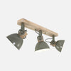 Plafonnier vert bois, 3 spots orientables industriels 51 cm | Gearwood