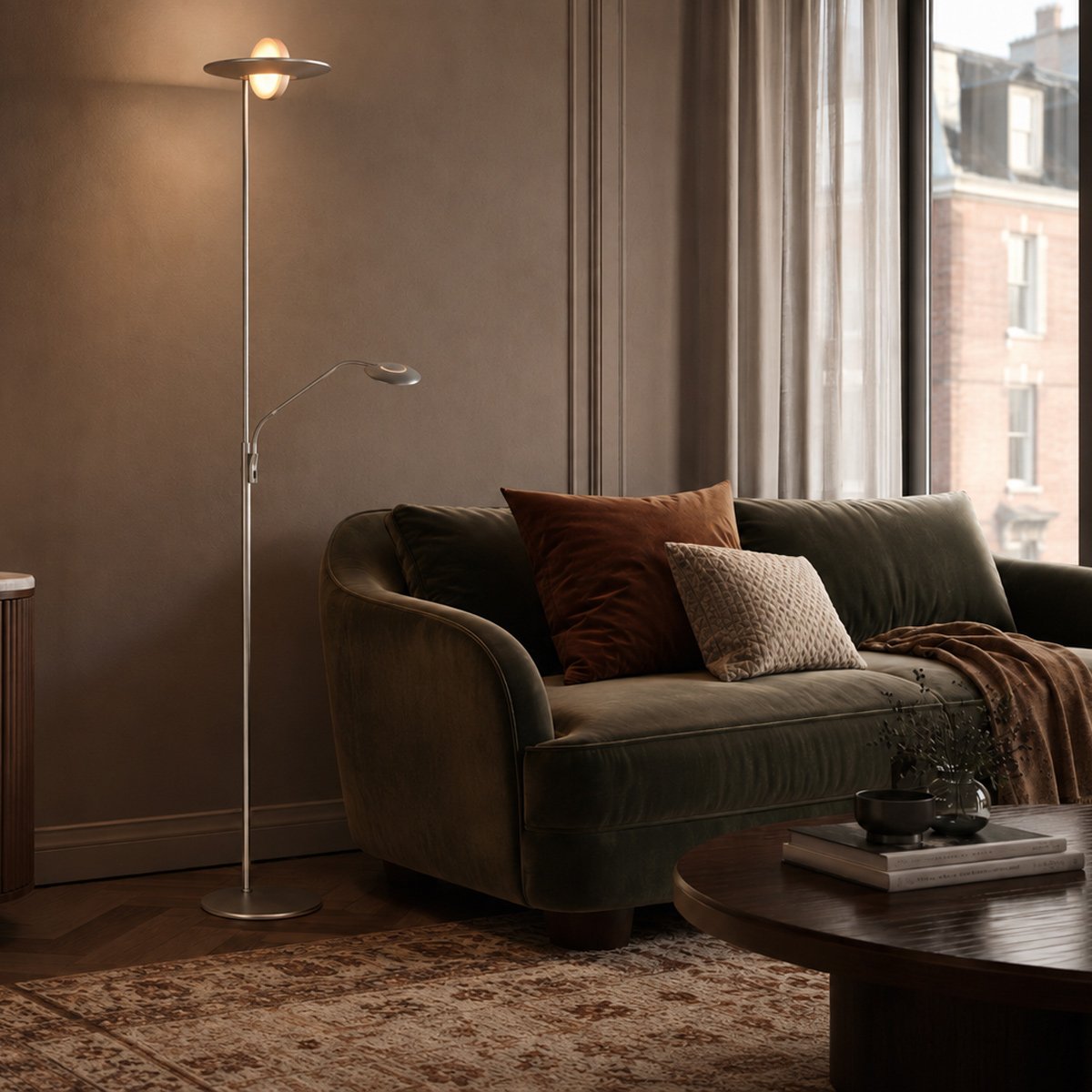 Lampadaire Zenith2 argenté