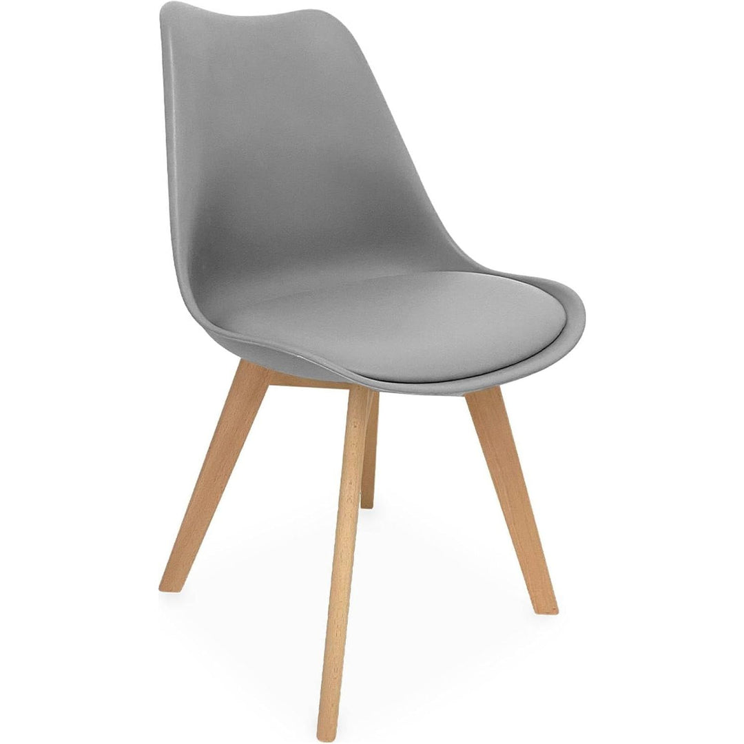 Alice'S Home - Lot De 4 Chaises Scandinaves. Pieds Bois De Hêtre. Chaises 1 Place. Gris | Designix - Amazon    - https://designix.fr/