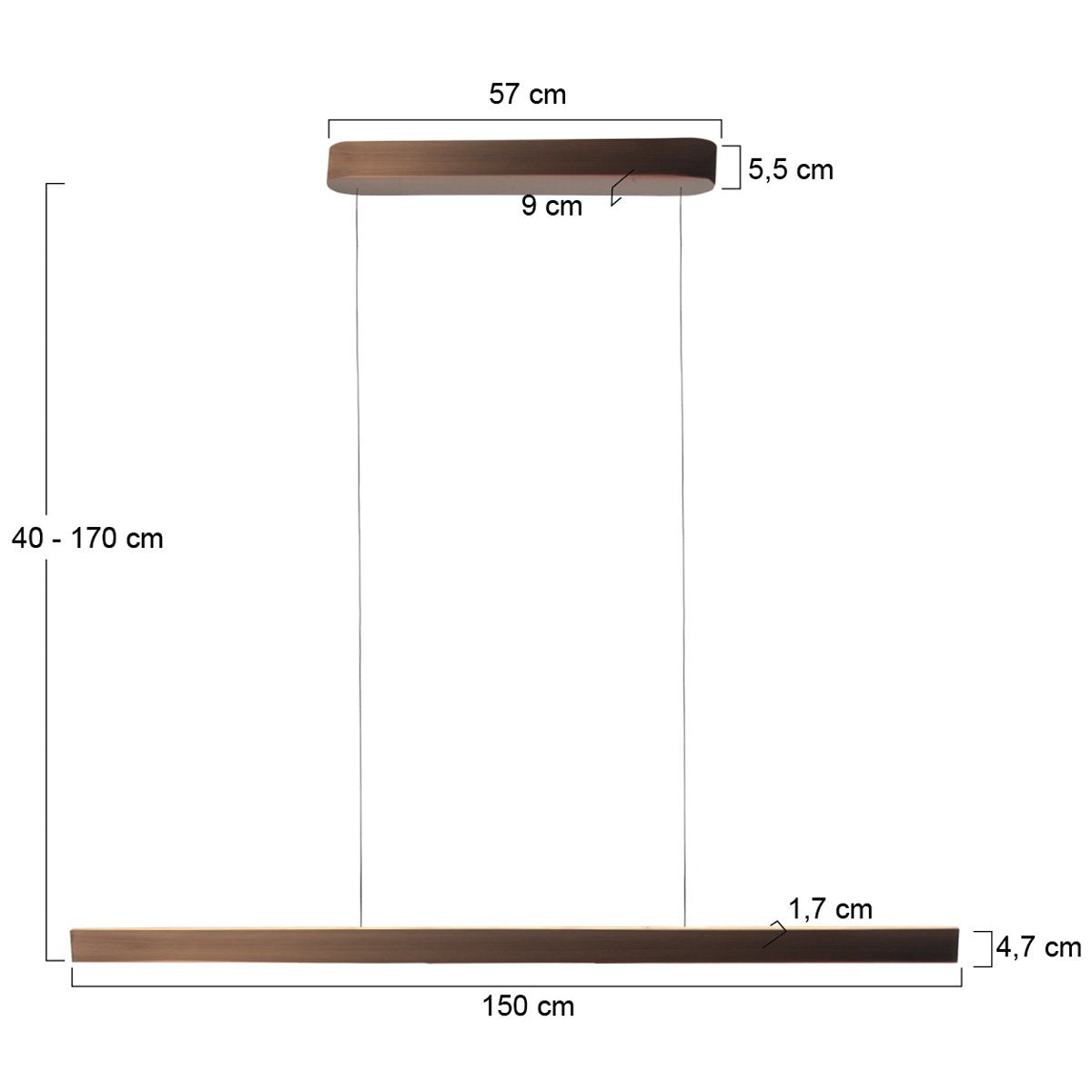 Suspension luminaire Karol bronze