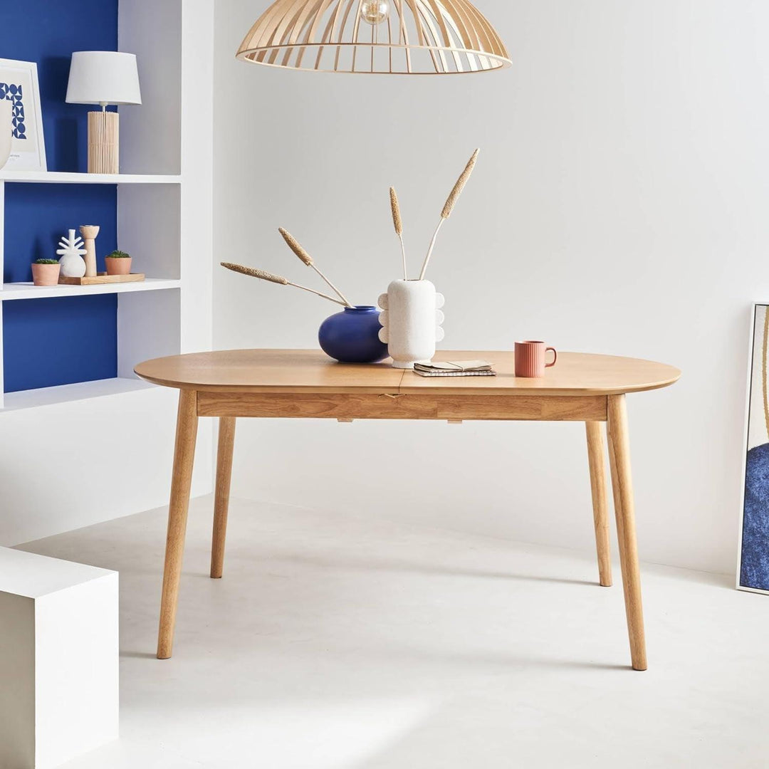 Alice'S Home - Table À Manger Extensible Naturelle Ovale Lina 6 À 8 Places. 160 À 210Cm | Designix - Amazon    - https://designix.fr/