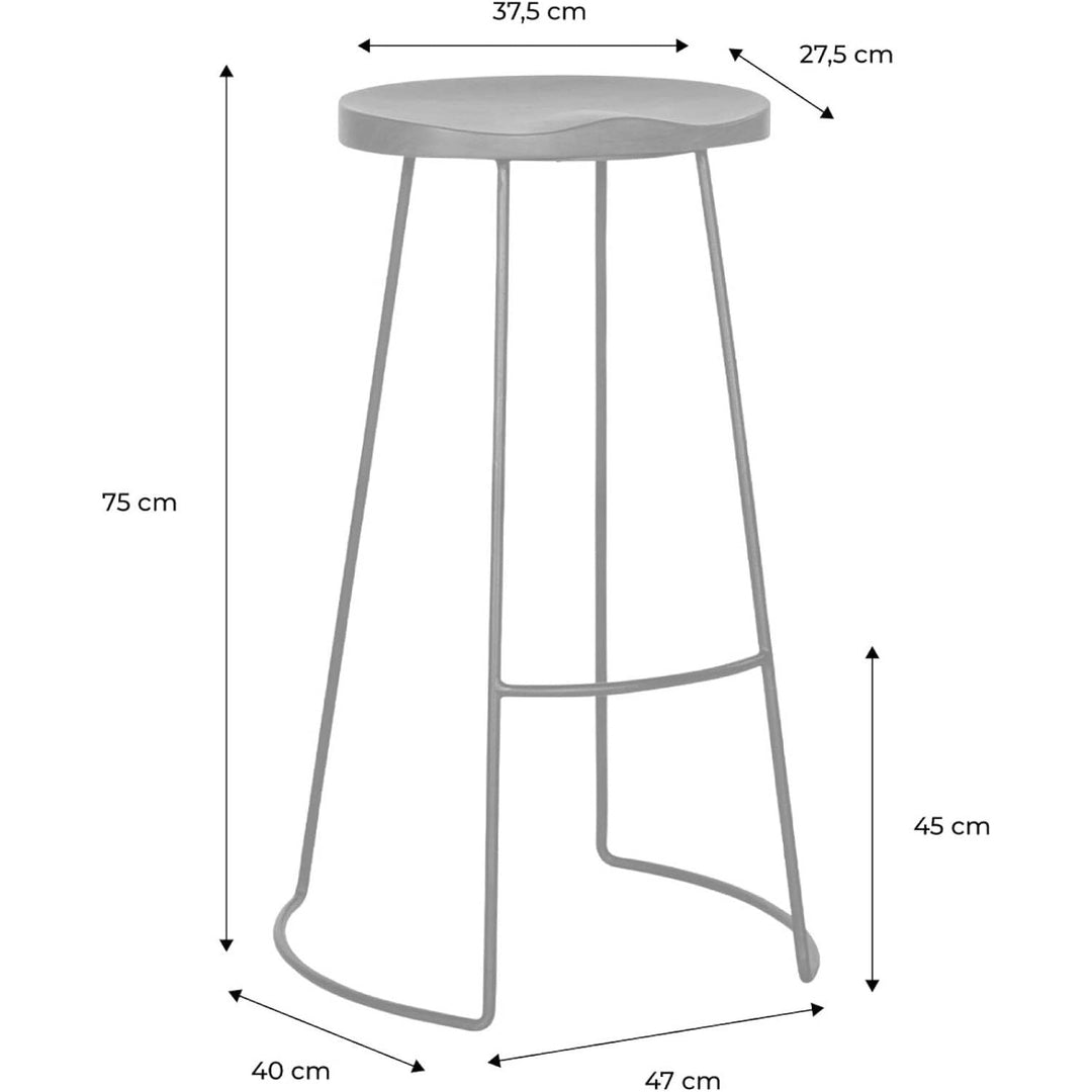 Alice'S Home - Lot De 2 Tabourets De Bar Bois De Manguier Teinté Noyer Et Acier. Avec Repose Pieds. 75Cm | Designix - Amazon    - https://designix.fr/