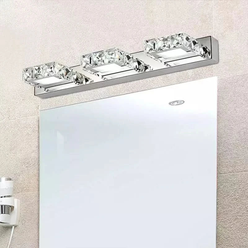 Éclairage Miroir Salle de Bain Moderne | CristalLumière - Designix Applique Murale 2 Lampes | Rond | Ambre Blanc Chaud