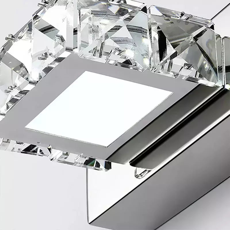 Éclairage Miroir Salle de Bain Moderne | CristalLumière - Designix Applique Murale 2 Lampes | Rond | Ambre Blanc Chaud