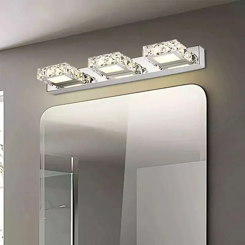 Éclairage Miroir Salle de Bain Moderne | CristalLumière - Designix Applique Murale 2 Lampes | Rond | Ambre Blanc Chaud