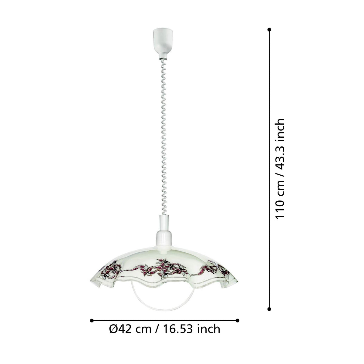 Suspension Vetro blanche et violette, verre