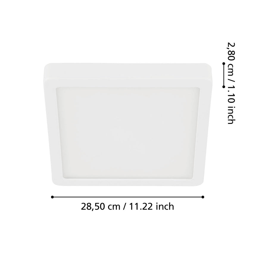 Schéma des dimensions : 28,50 cm de large et 2,80 cm d'épaisseur