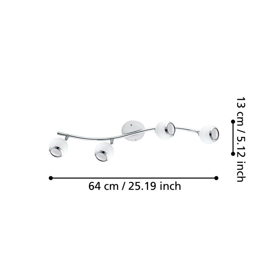 Plafonnier Bimeda blanc, L 64 cm