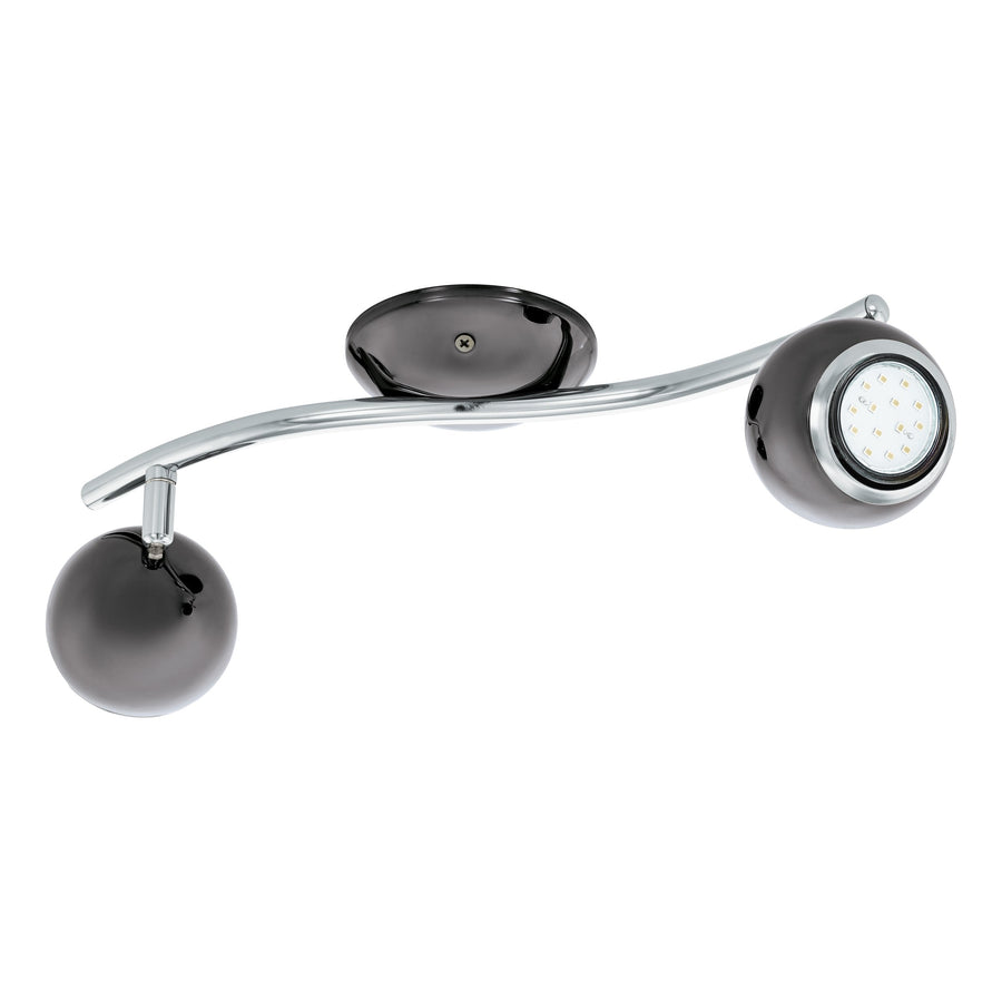 Plafonnier Bimeda nickel et noir, L 36,5 cm