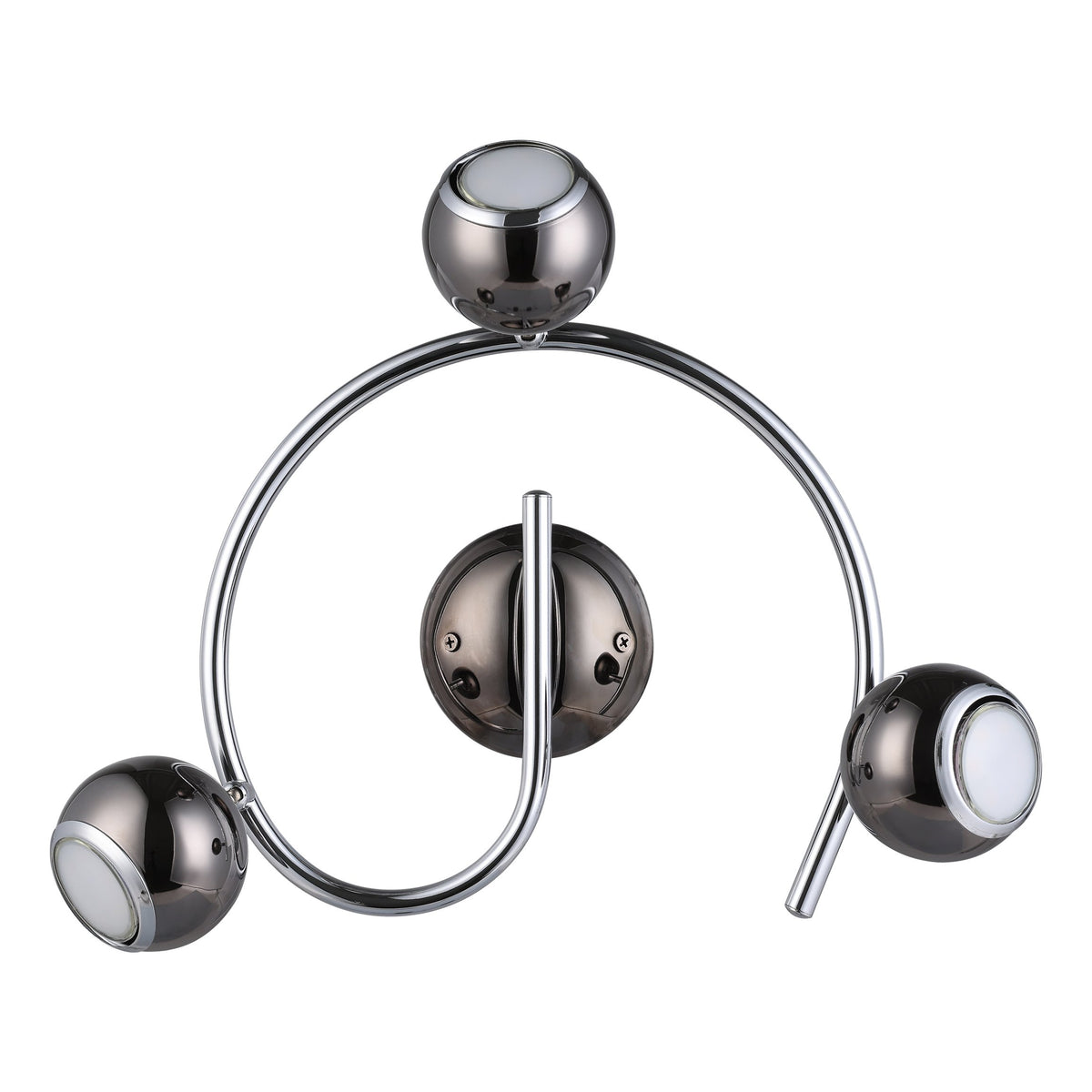 Plafonnier Bimeda nickel et noir, H 34,5 cm