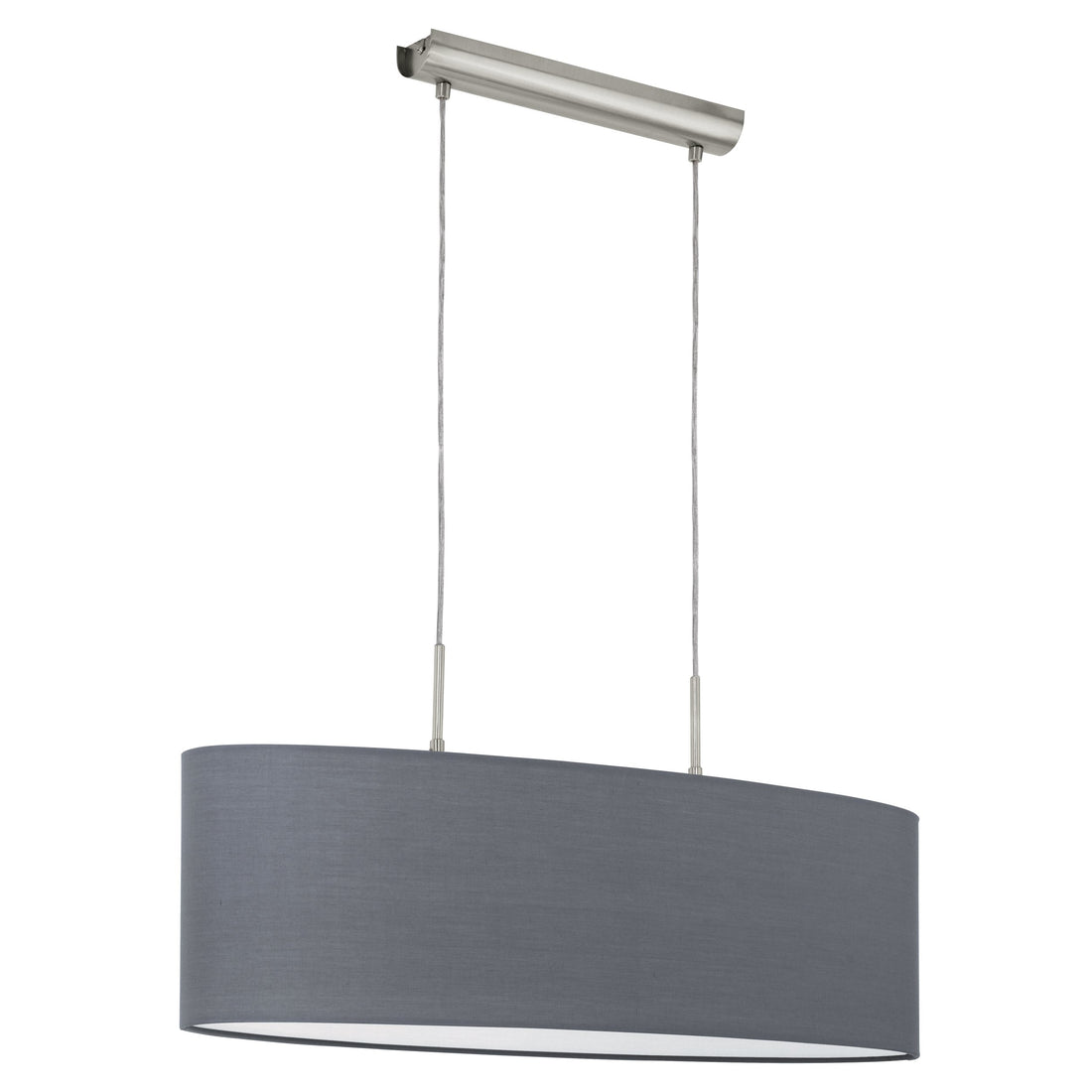 Suspension Pasteri 2 lumières grise, tissu