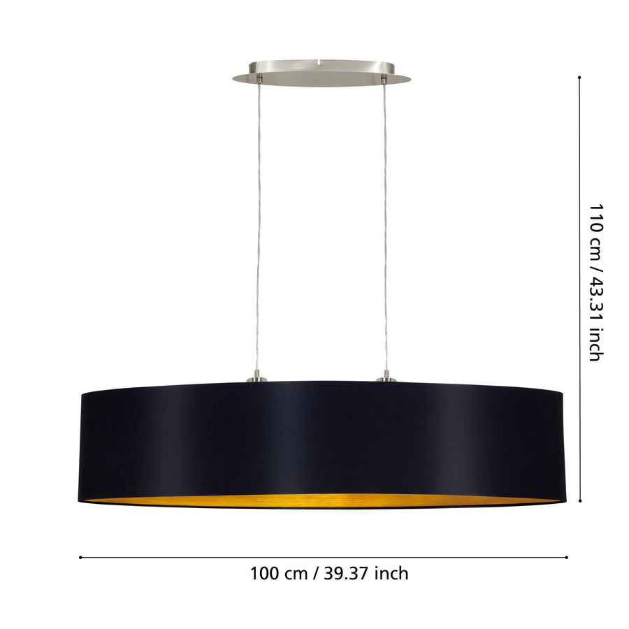 Schéma coté indiquant 110 cm de hauteur et 100 cm de largeur