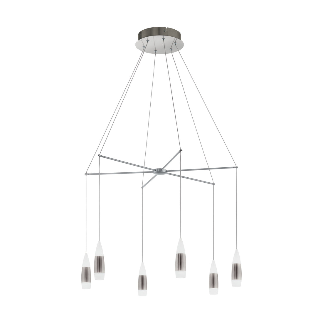 Suspension Santiga nickel satiné, H 110 cm
