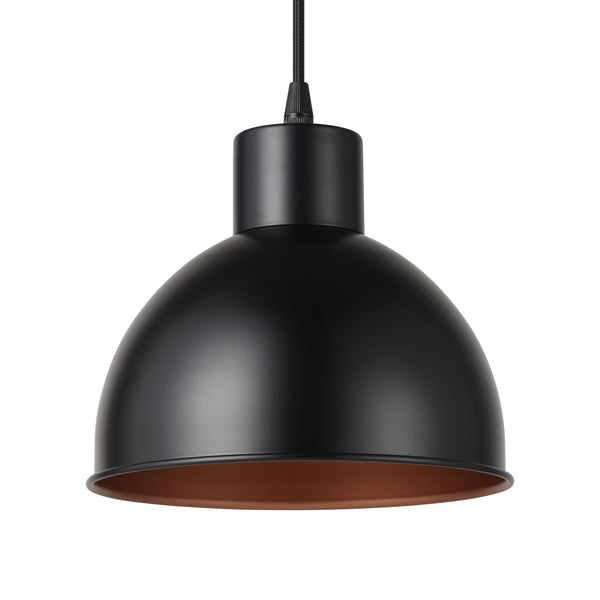 Suspension Truro 1 noire et cuivrée