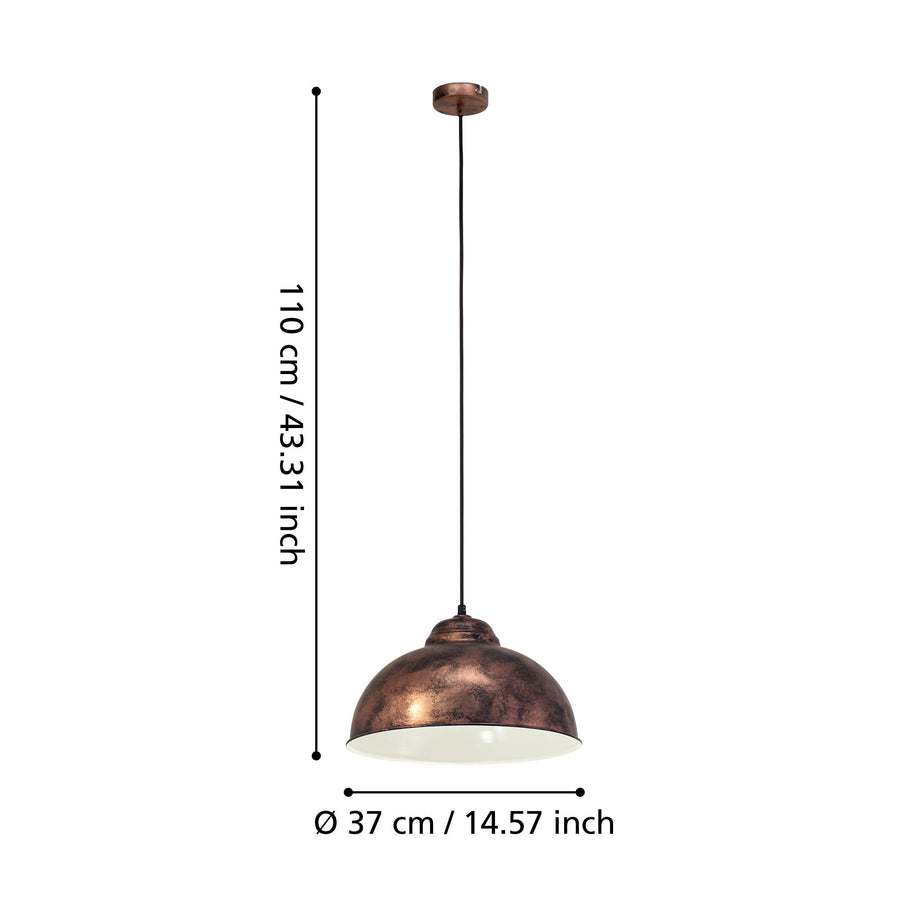 Suspension Truro 2 cuivrée