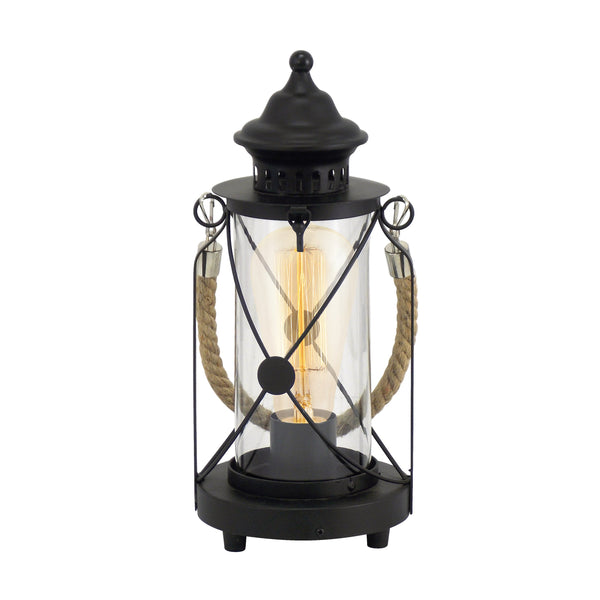 Lampe à poser Bradford noire, verre