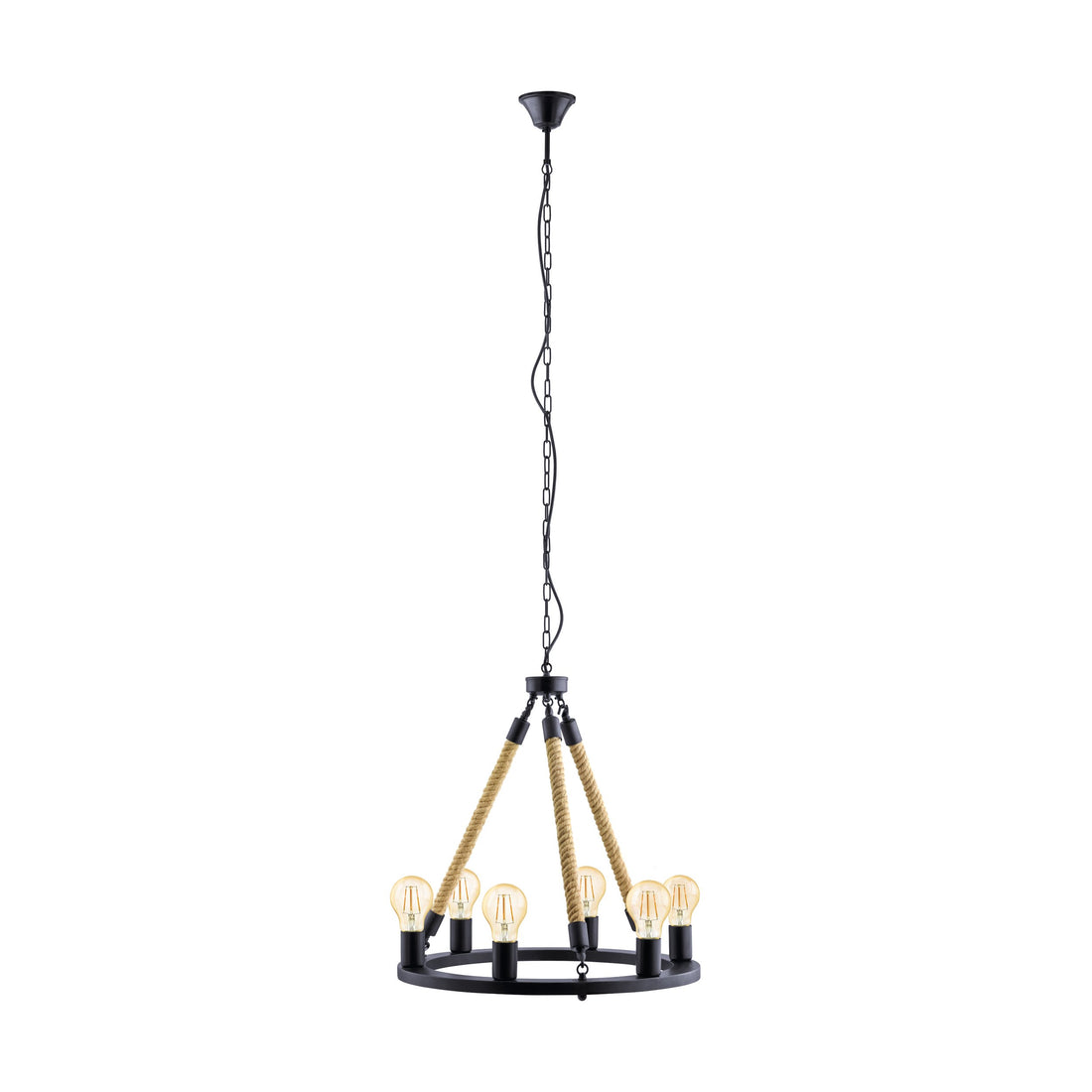 Suspension Findlay 6 lumières noire