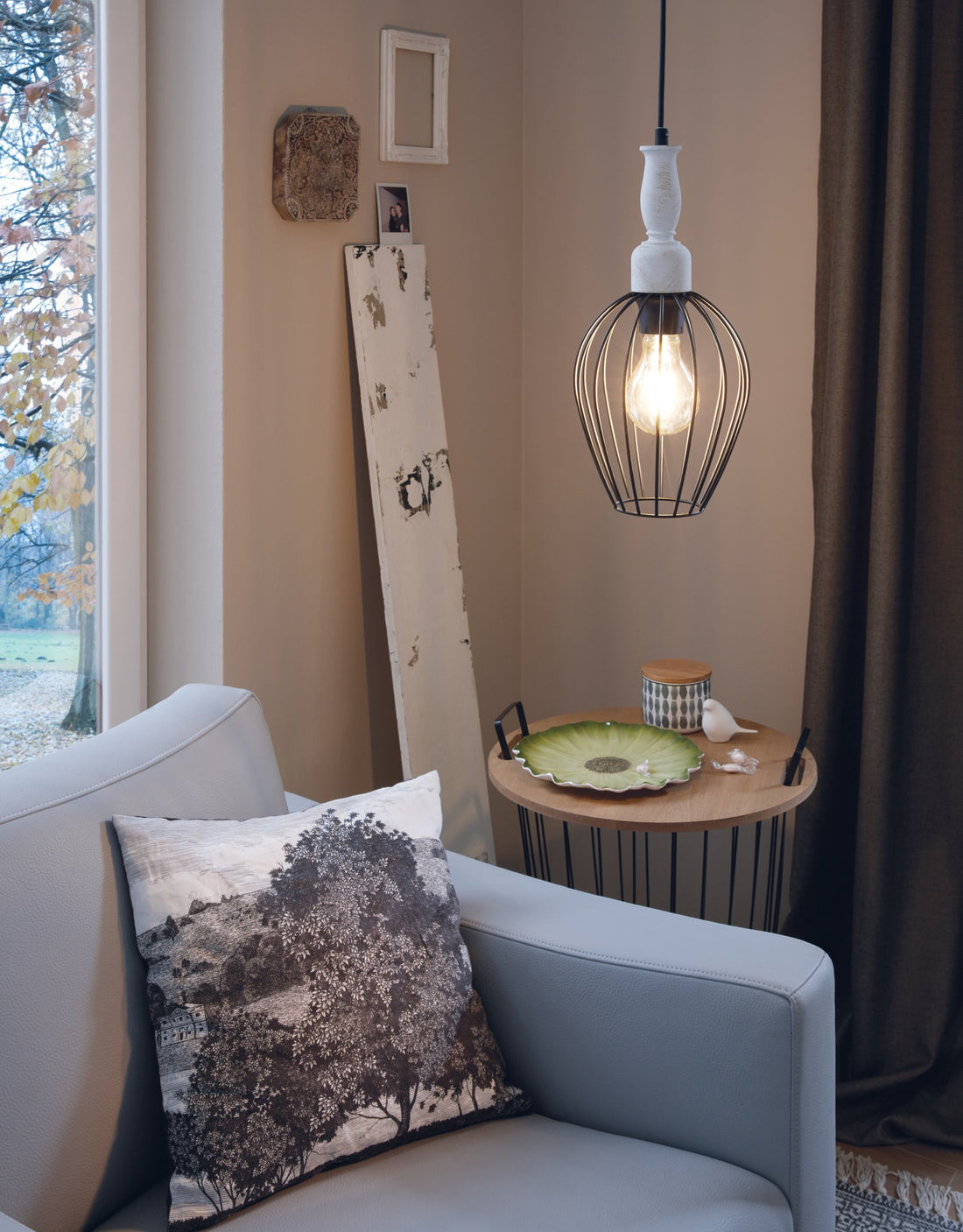 Suspension Norham noire et marron