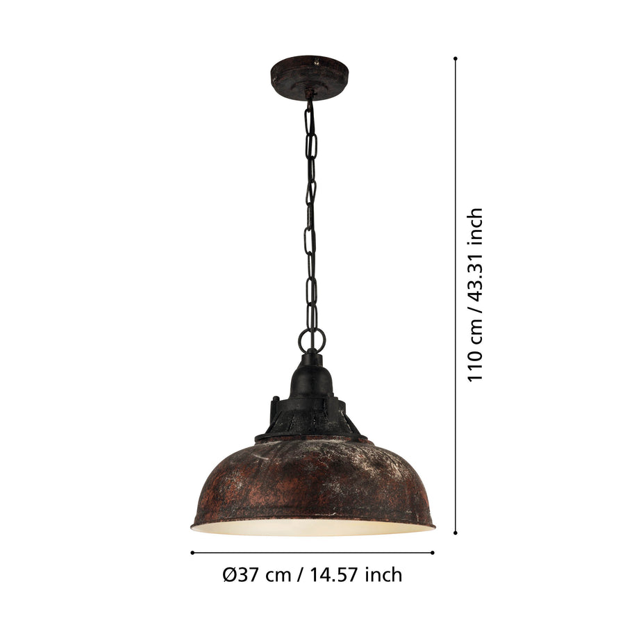 Schéma de dimensions avec hauteur totale 110 cm et diamètre 37 cm.