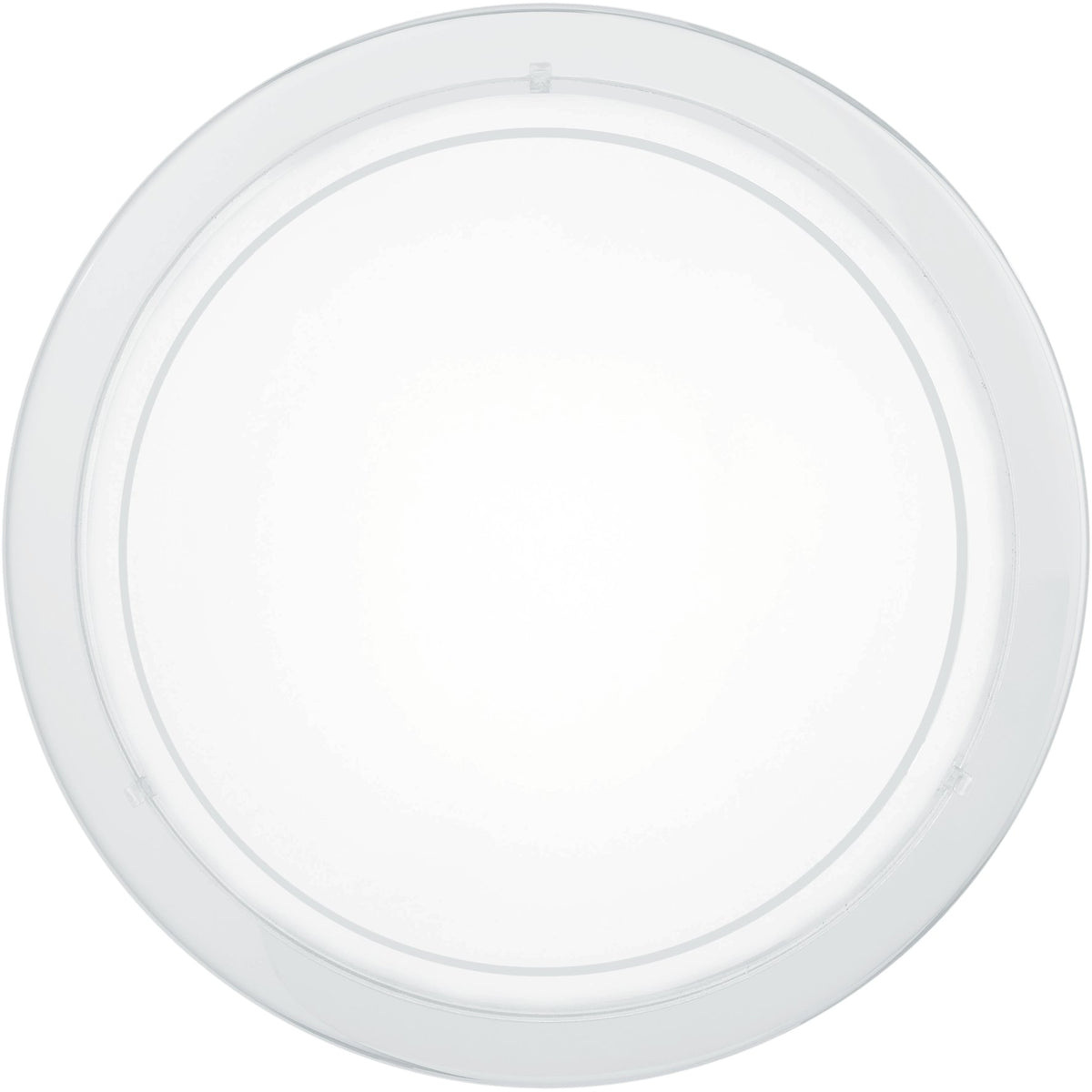 Autre vue de face du luminaire en verre blanc