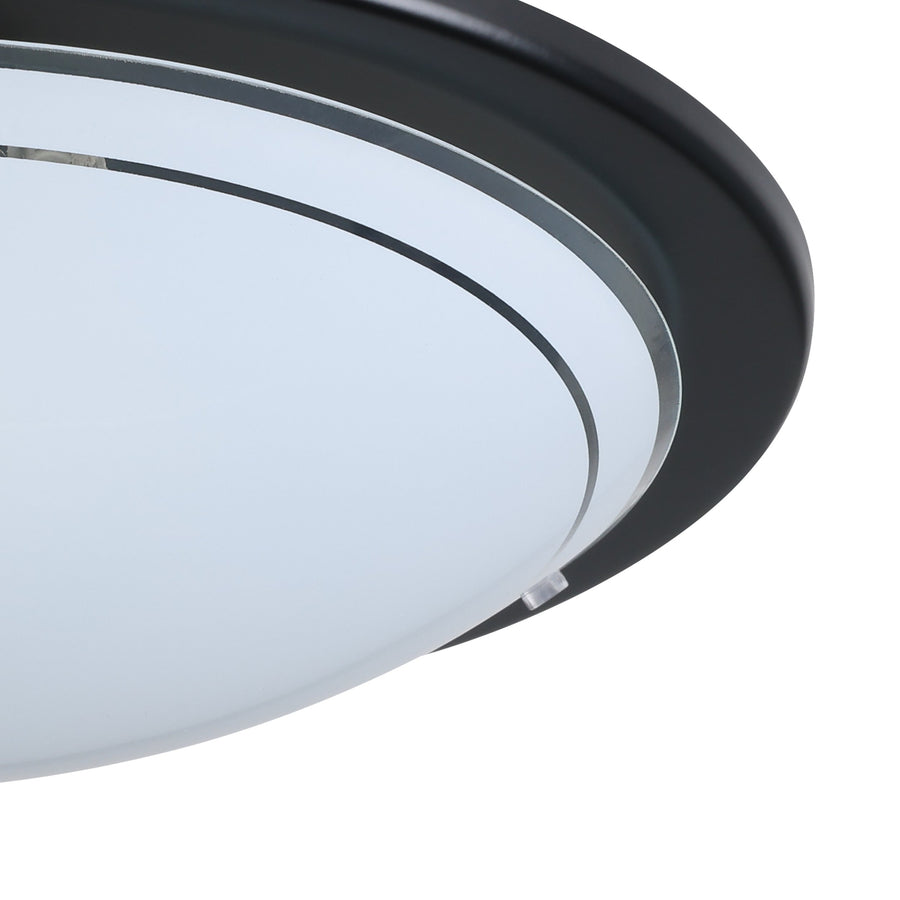 Applique murale Planet 1 noire et blanche, verre