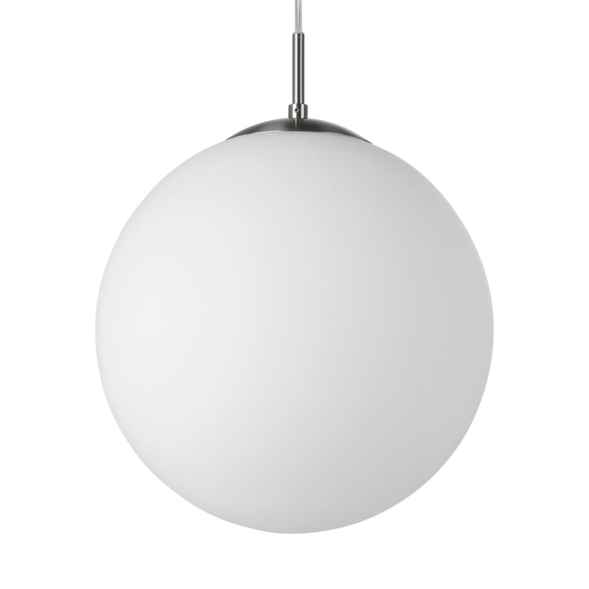 Suspension Rondo nickel satiné, verre