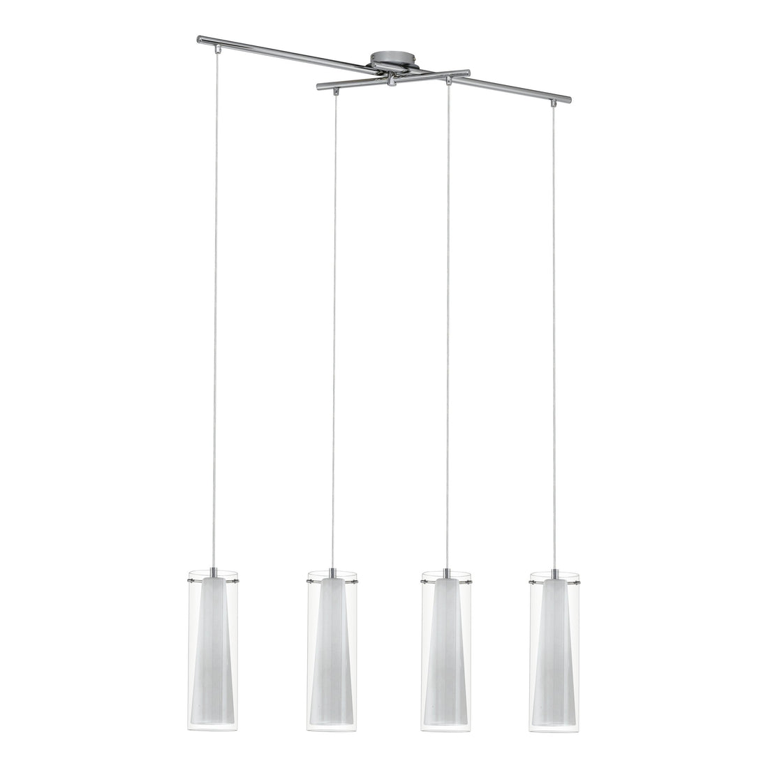 Suspension Pinto chromée, verre, H 110 cm (89834)