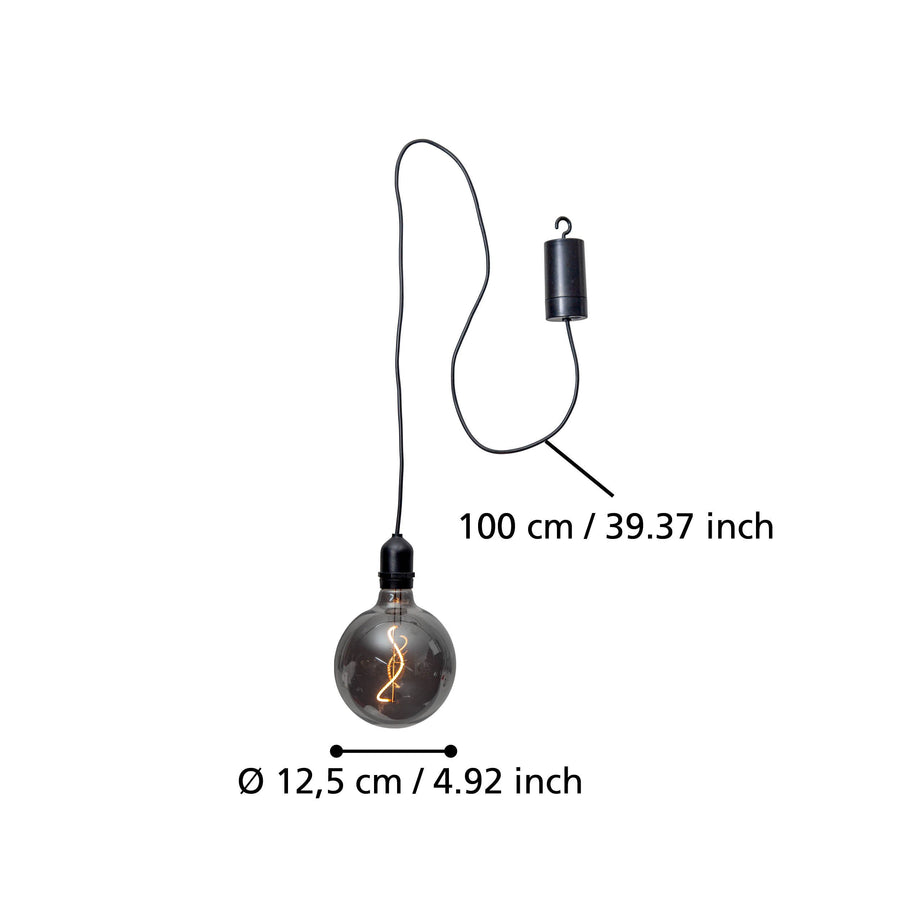 Schéma de dimensions indiquant 100 cm de câble et 12,5 cm de diamètre.