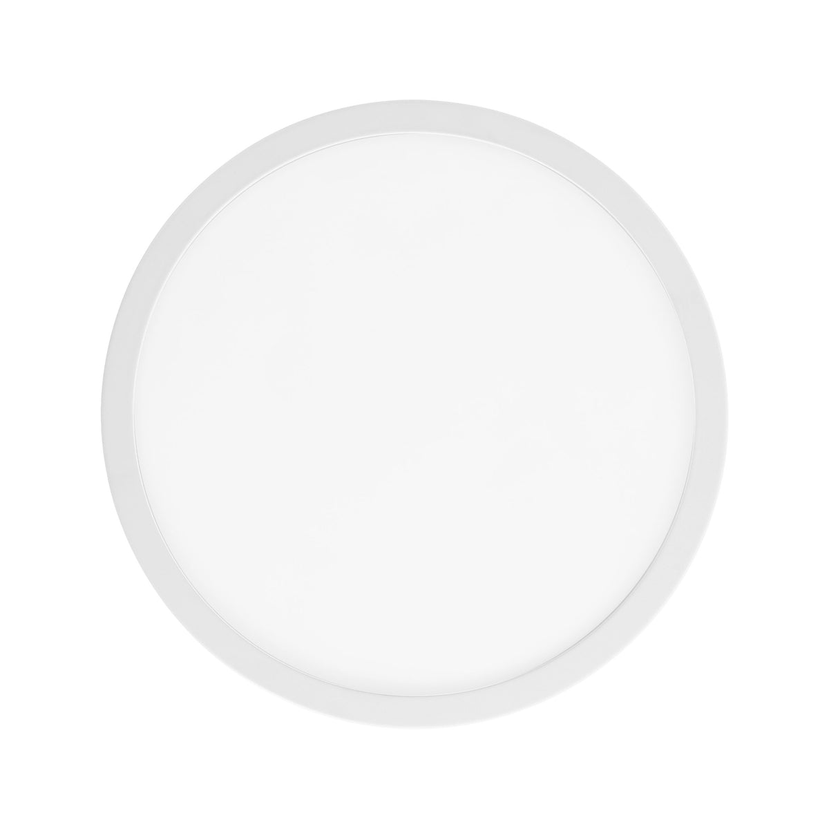Vue de dessous du luminaire montrant le diffuseur blanc uniforme et lisse